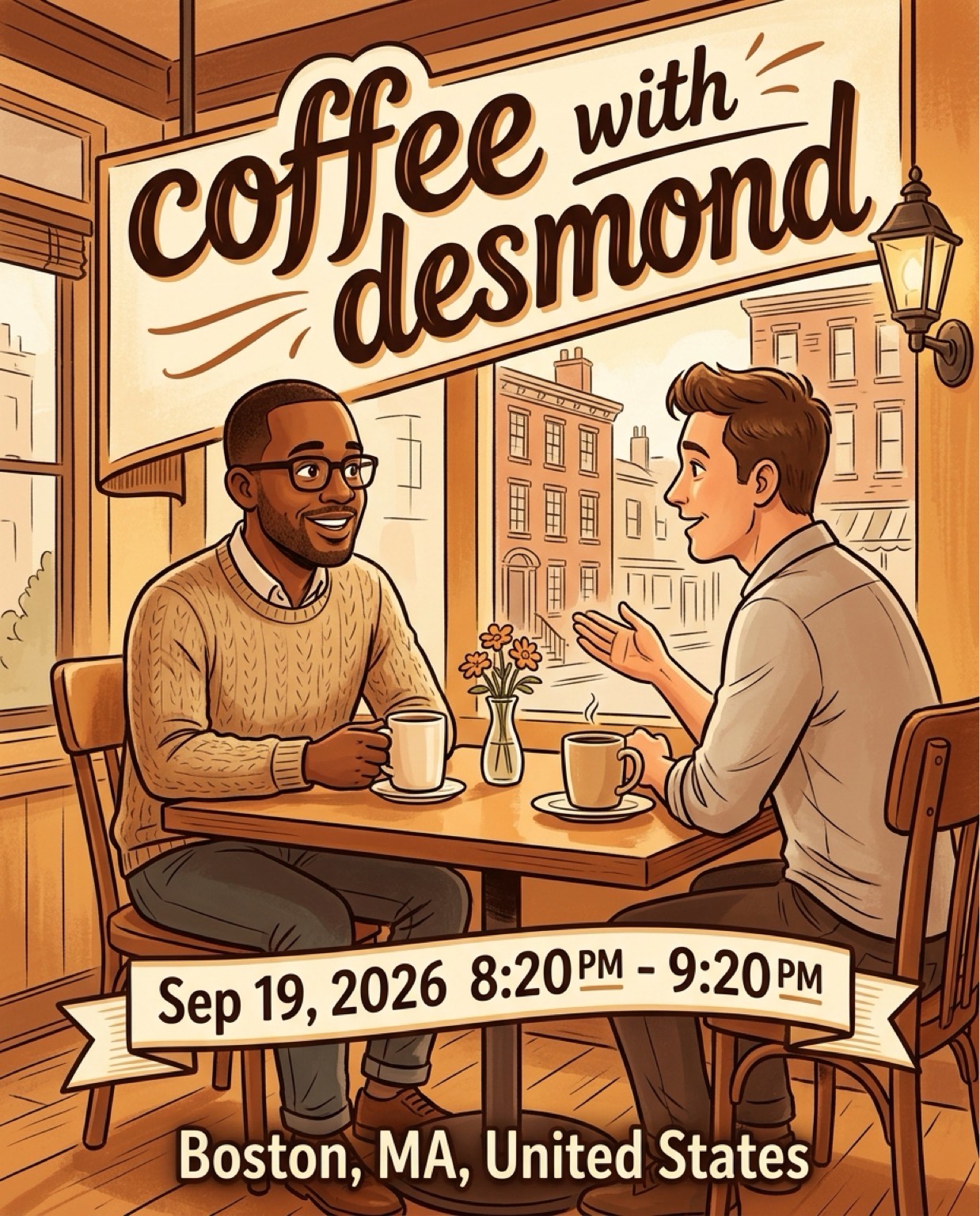 Flyer for coffee with desmond
