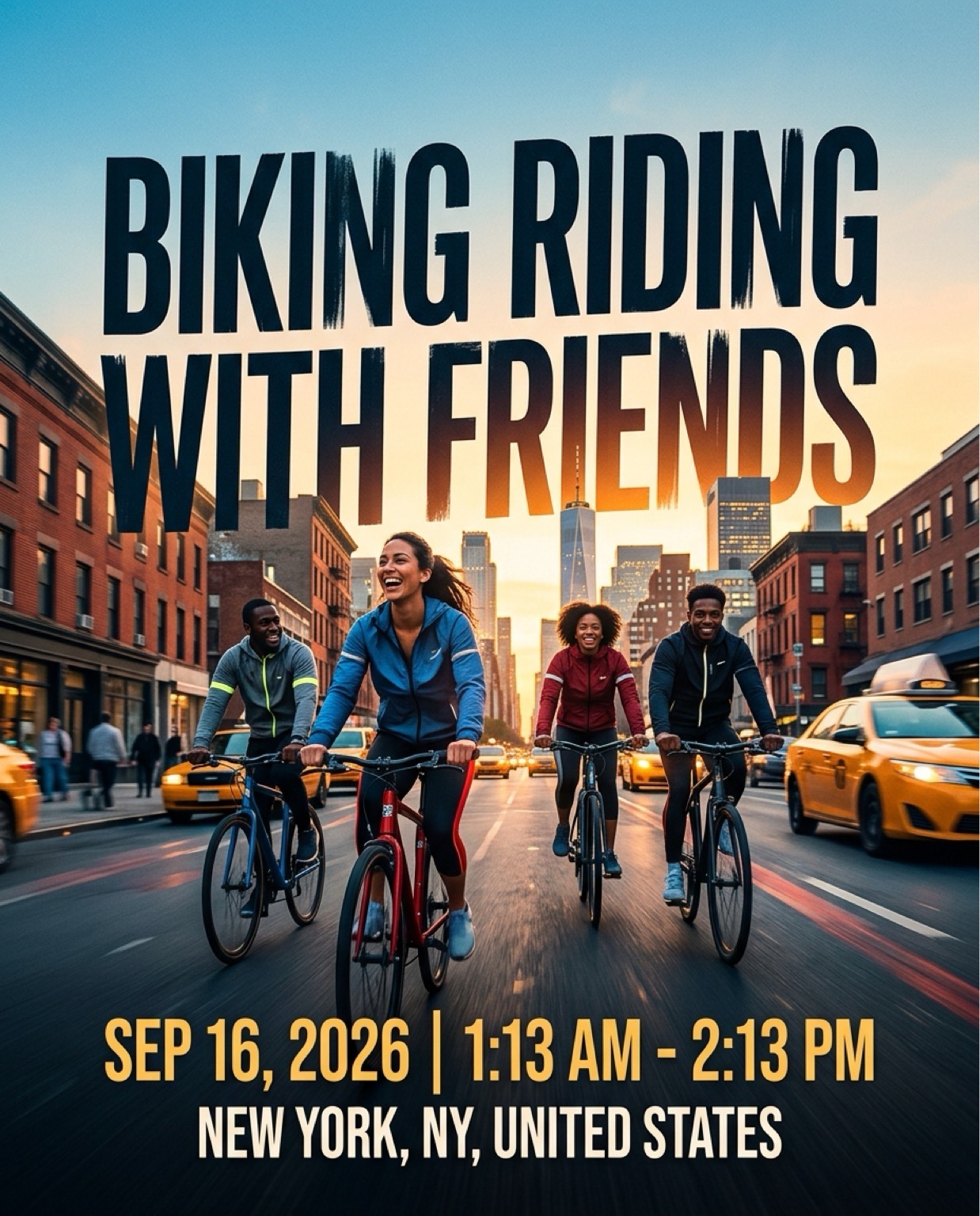 Flyer for Biking riding with friends 