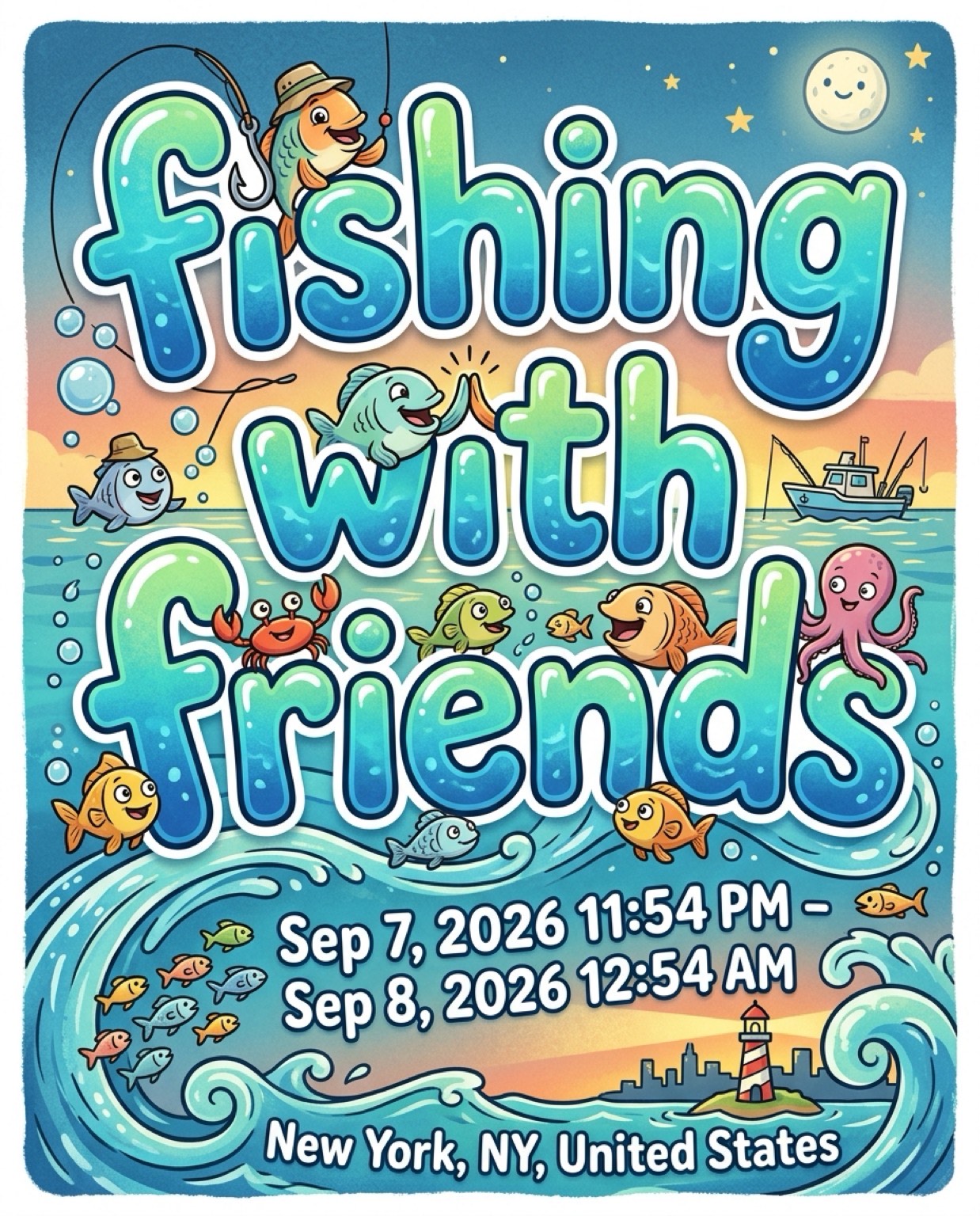 Flyer for fishing with friends