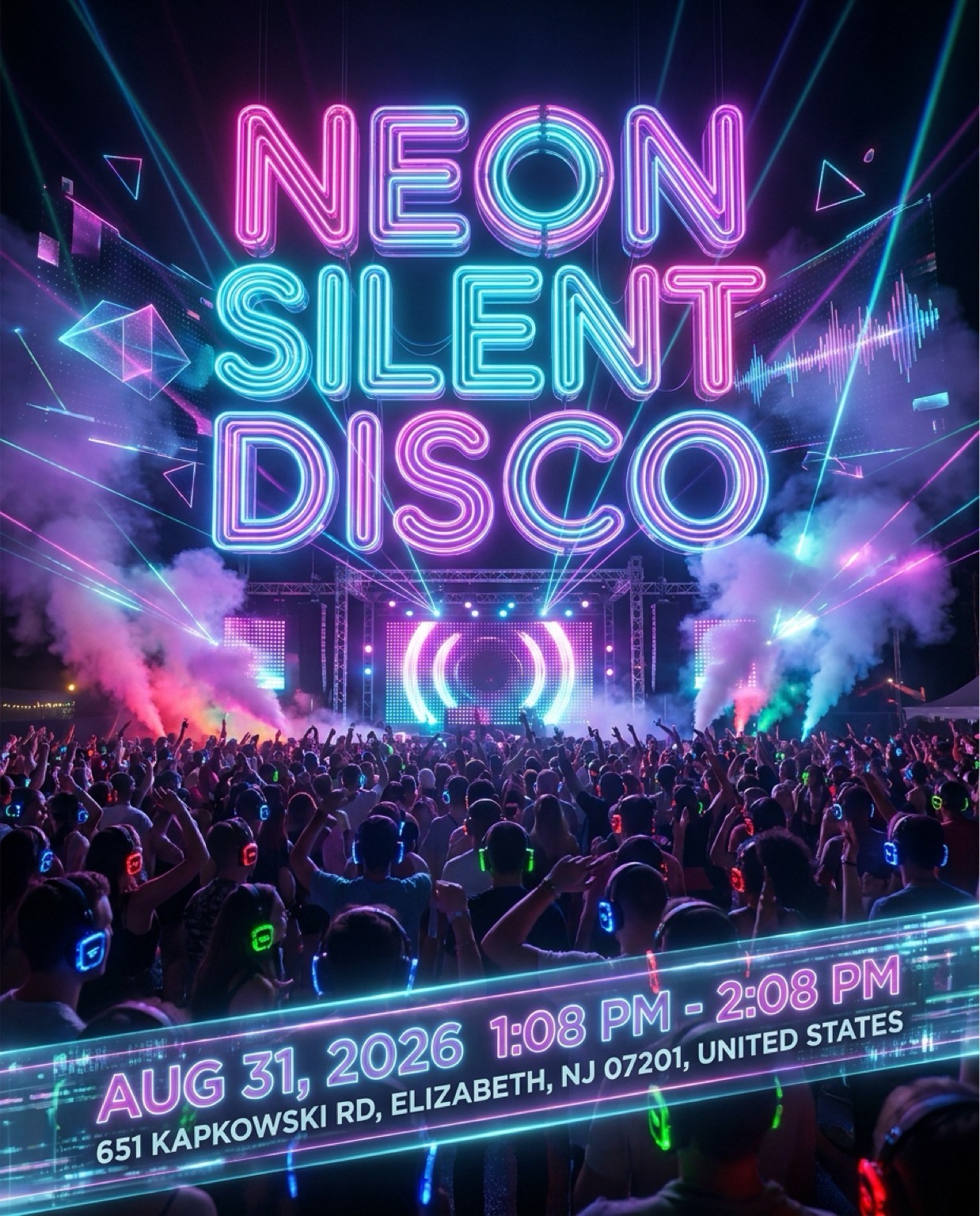 Flyer for Neon Silent Disco